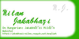 milan jakabhazi business card